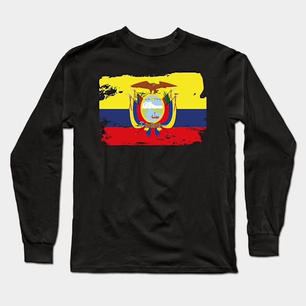 Official Ecuador Flag Ecuadorean Country Pride Vintage Long Sleeve T-Shirt by HeroGifts